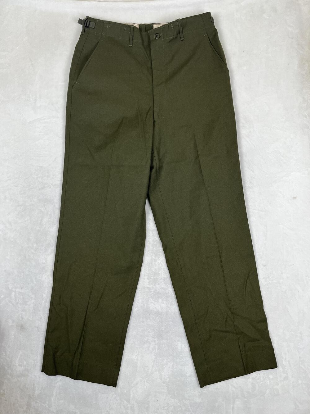 Vintage US Army Wool Field Pants Mens Long Medium Green M-1951 Military USA Made